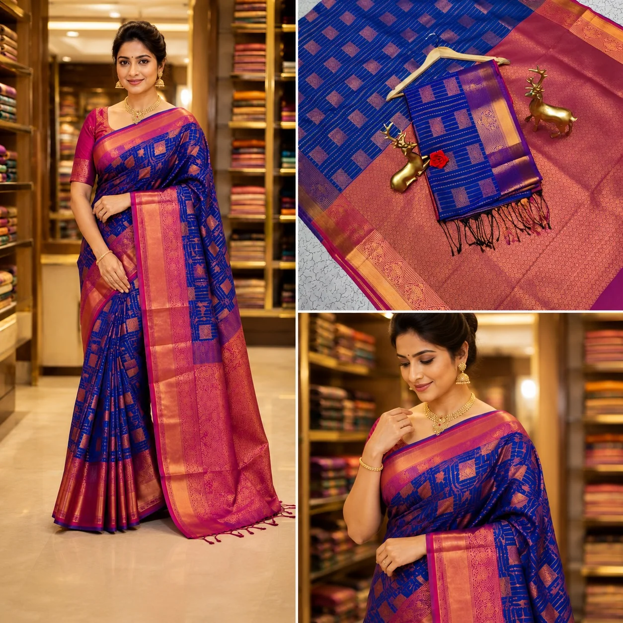 Fancy Rectangle Shape Design Soft Silk Bhutta Saree